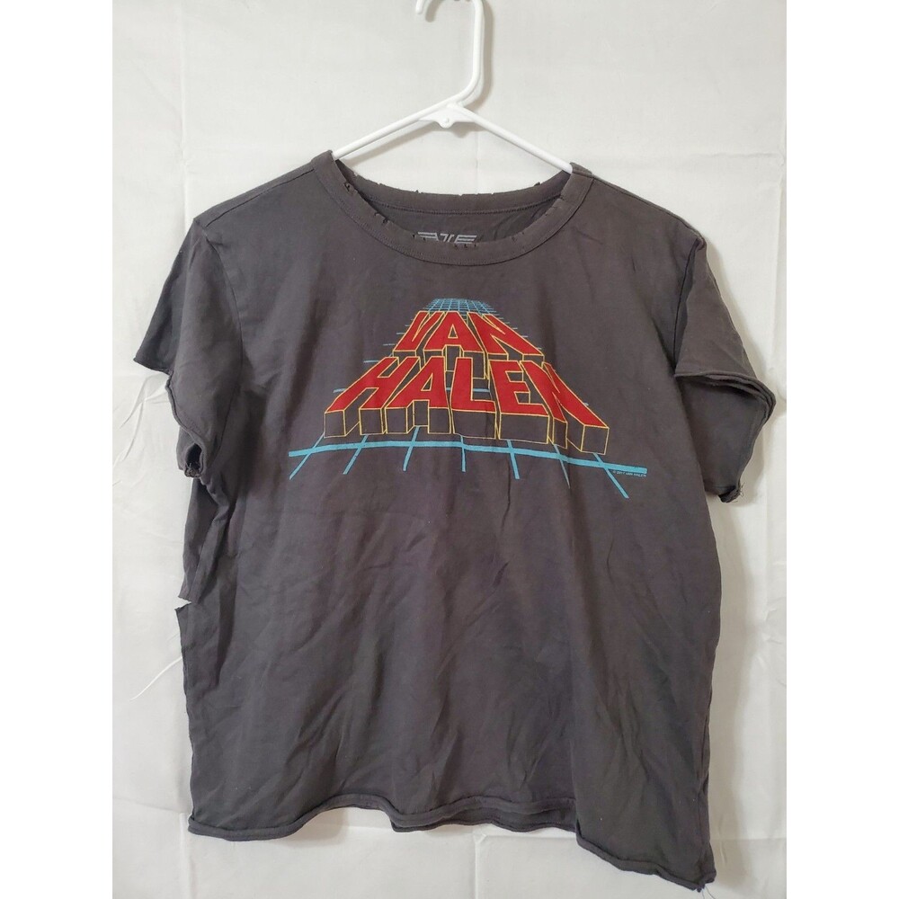 Van Halen T Shirt Thrashed Size Large Gray 2017 Cotton Crew Neck Short Sleeve
